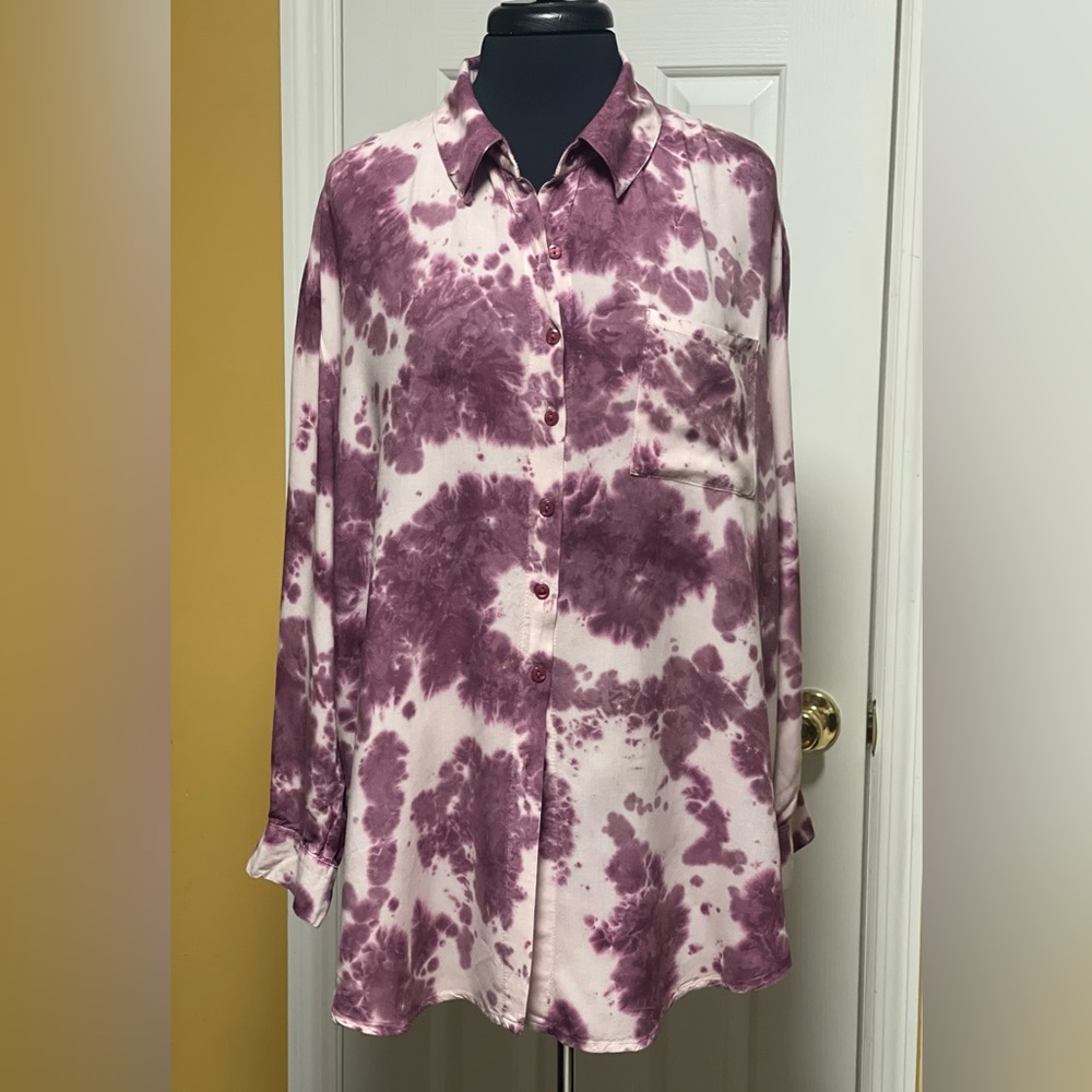 Stylish Purple Tie-Dye Women’s Shirt